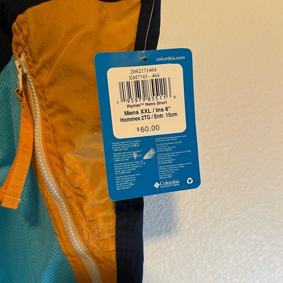Columbia Yellow and Blue Ripstop Shorts size xxl - Picture 2 of 4